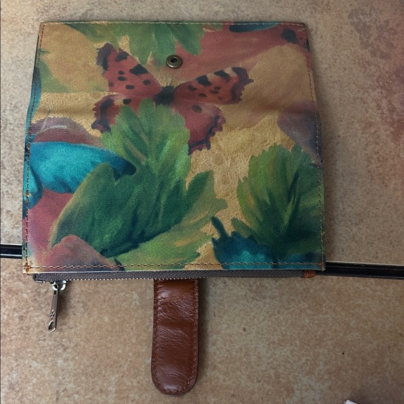 Patricia Nash Nazari Water color Butterfly Bifold Leather Wallet - Picture 2 of 11
